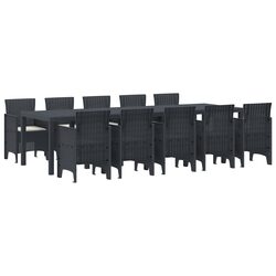 Premium 11-Piece Outdoor Dining Set with Anthracite Cushions