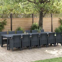 Premium 13 Piece Anthracite Poly Rattan Dining Set