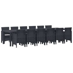 Premium 13-Piece Anthracite Outdoor Dining Set
