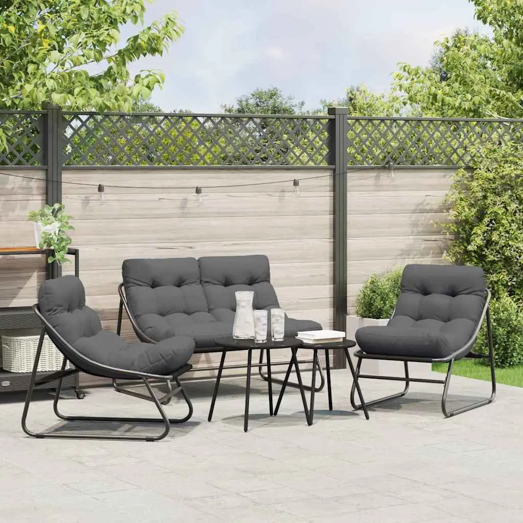 5-Piece Outdoor Dining Set in Black Steel