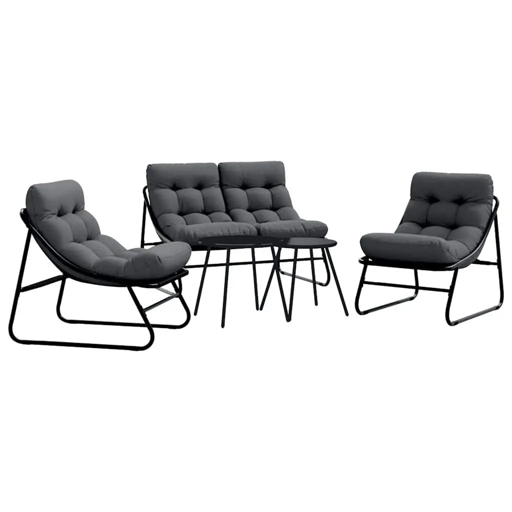 5-Piece Outdoor Dining Set in Black Steel