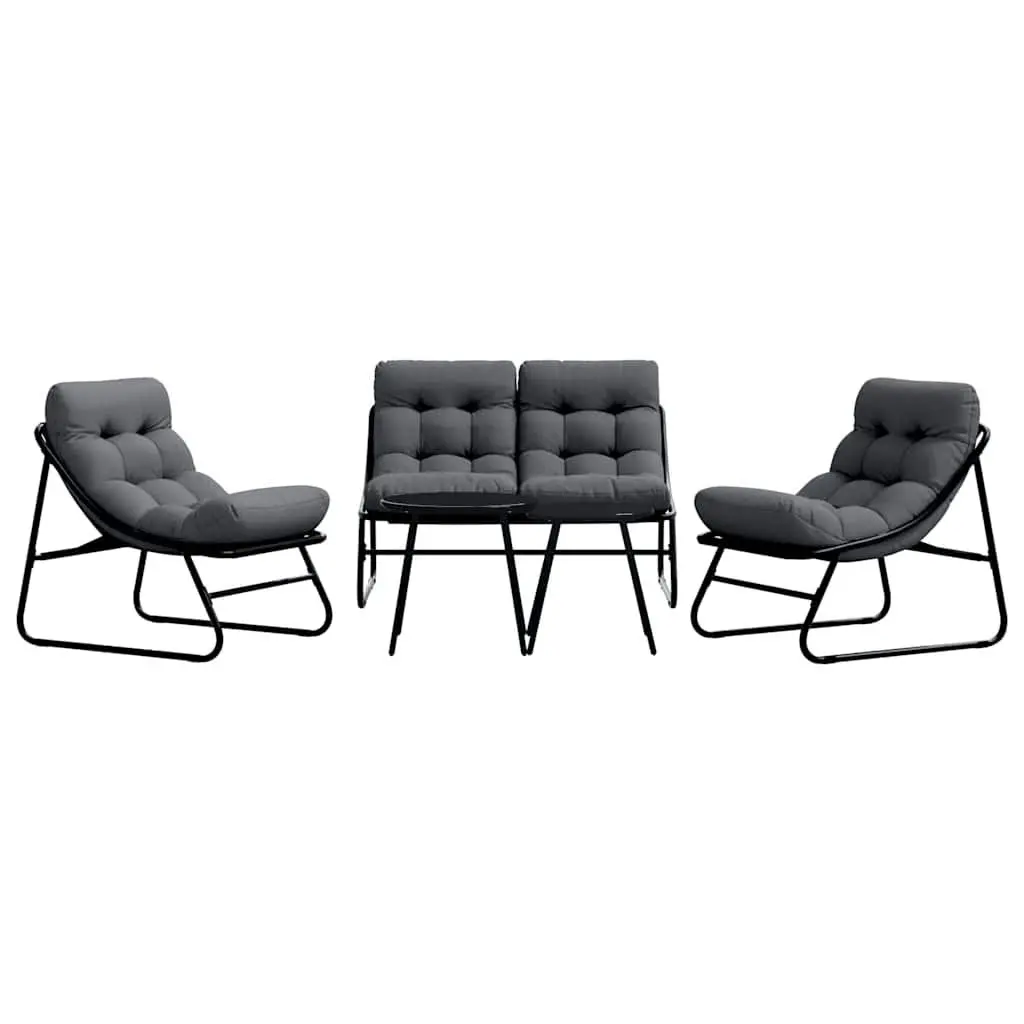 5-Piece Outdoor Dining Set in Black Steel