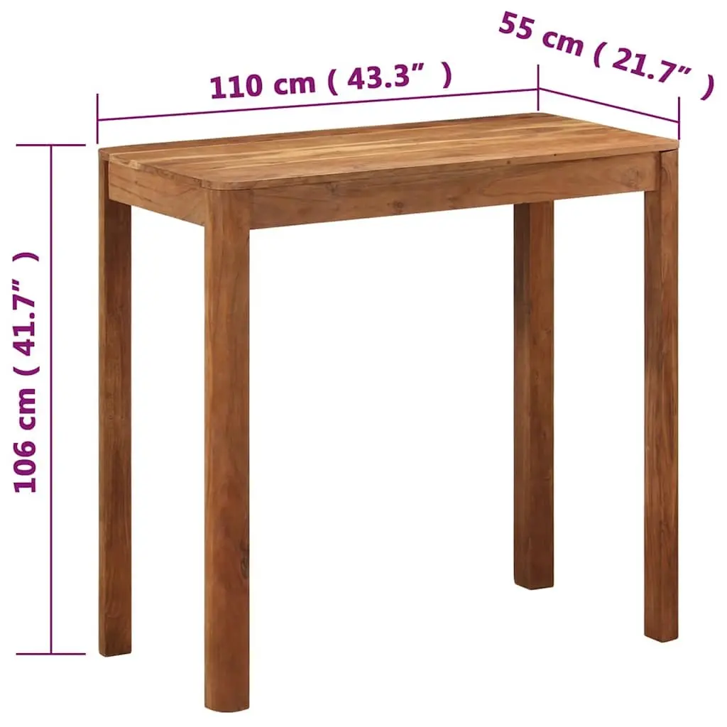 Bar Table Solid Wood Acacia 110cm x 55cm x 106cm Honey Brown