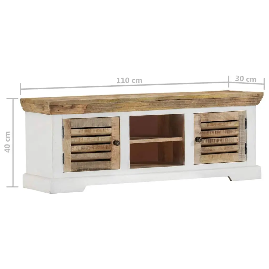 Solid Wood Mango TV Cabinet 110x30x40 cm for Storage