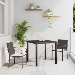 3 Piece Outdoor Garden Dining Set with Steel Frame