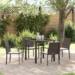 5-Piece Brown Garden Dining Set for Outdoor Gatherings