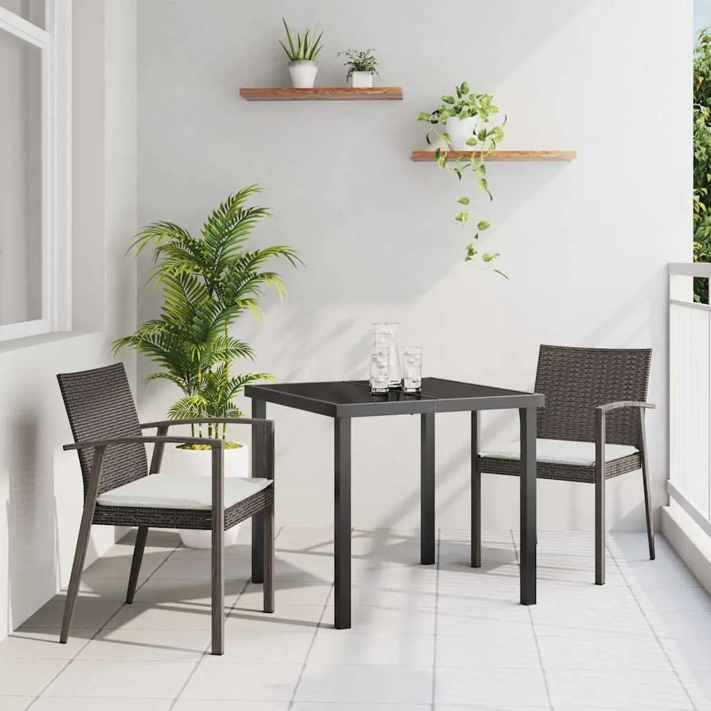 3-Piece Garden Dining Set with Durable Steel Frame