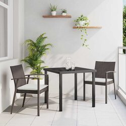 Stylish 3-Piece Garden Dining Set with Durable Steel Frame
