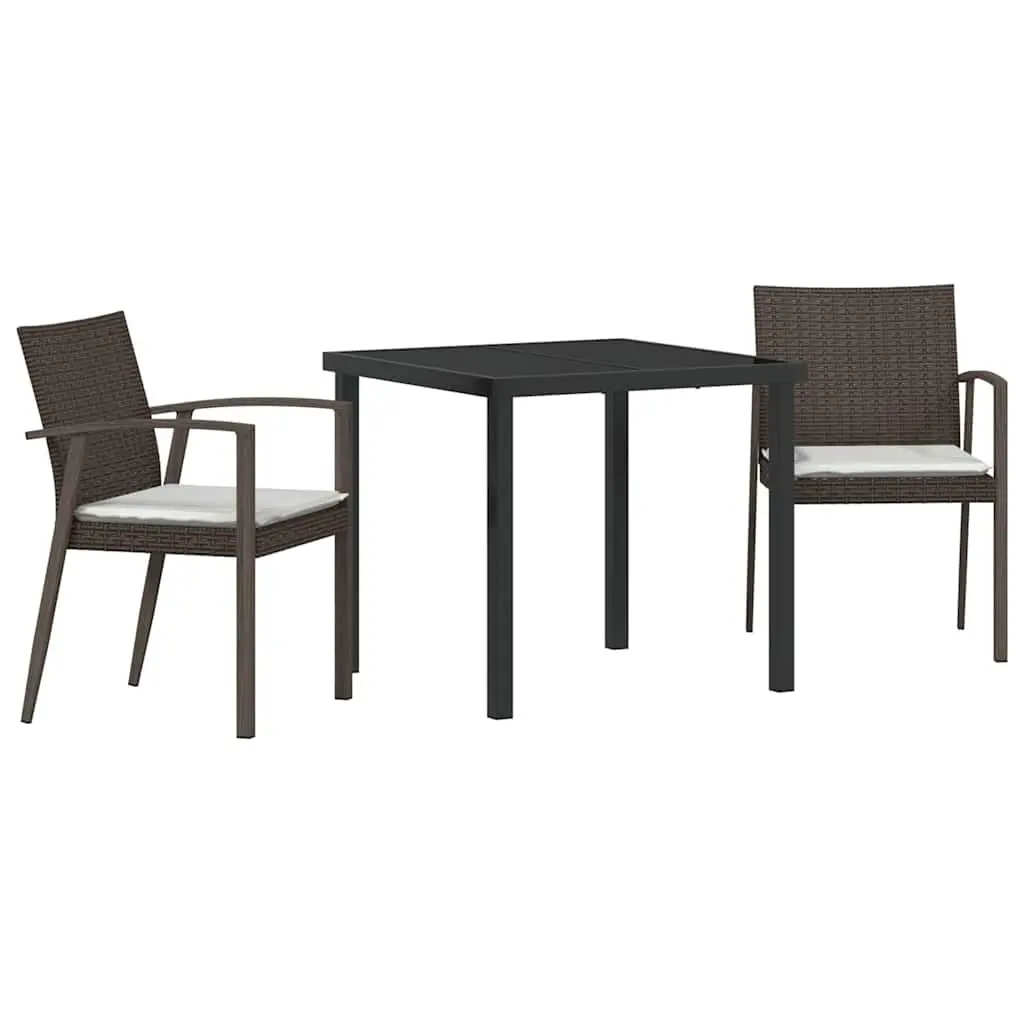 3-Piece Garden Dining Set with Durable Steel Frame