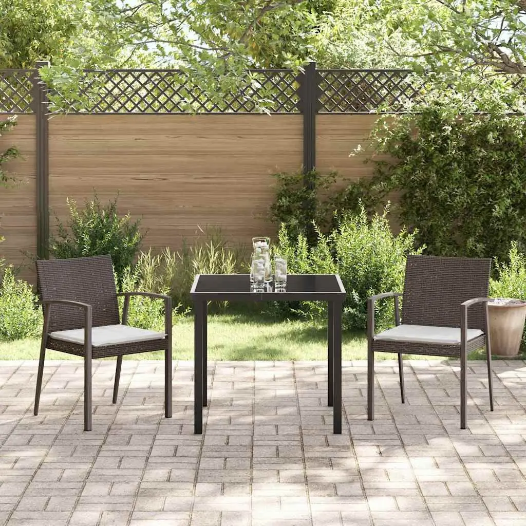 3-Piece Garden Dining Set with Durable Steel Frame
