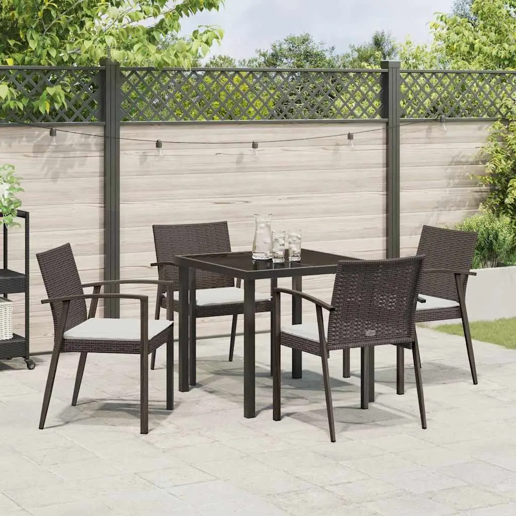 5 Piece Outdoor Dining Set with PE Rattan