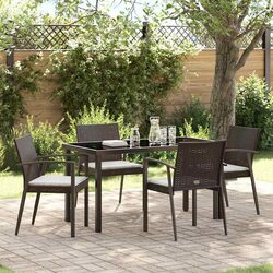 Premium 5 Piece Garden Dining Set with Durable PE Rattan