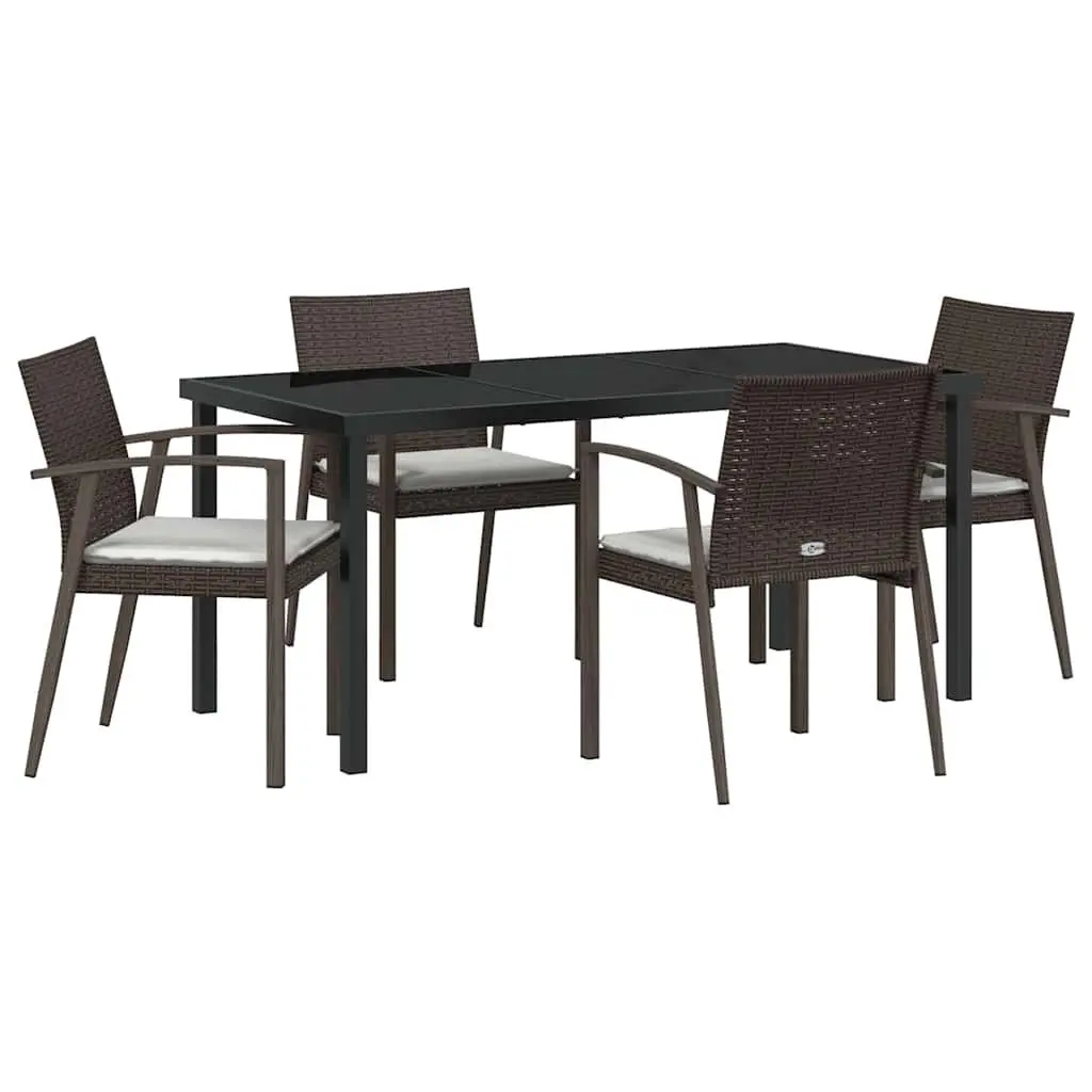 5 Piece Garden Dining Set with Steel Frame