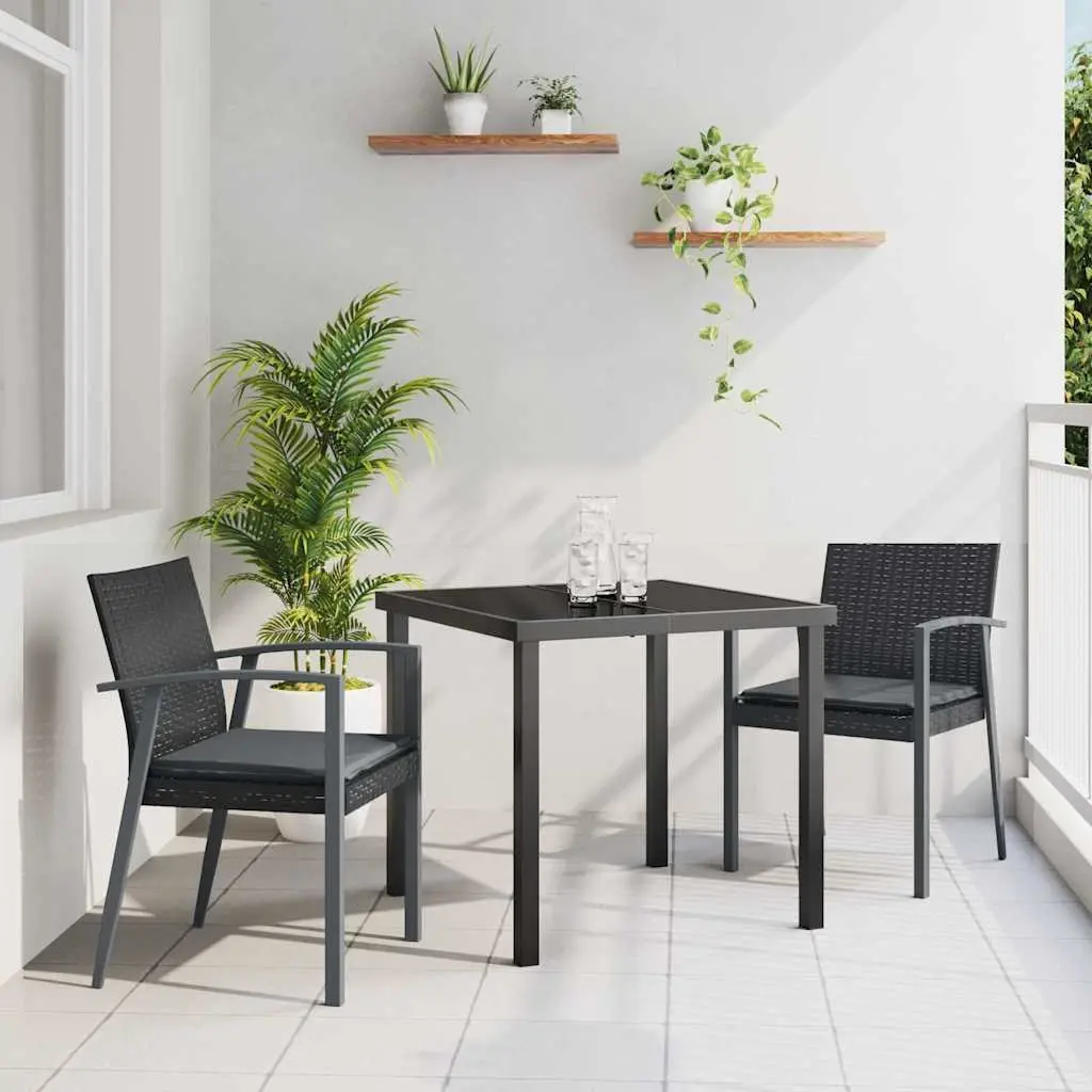3-Piece Garden Dining Set with Steel Frame