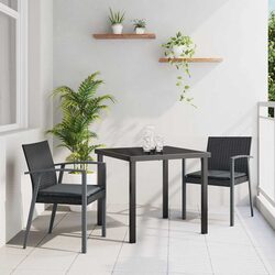 Premium 3-Piece Garden Dining Set with Steel Frame