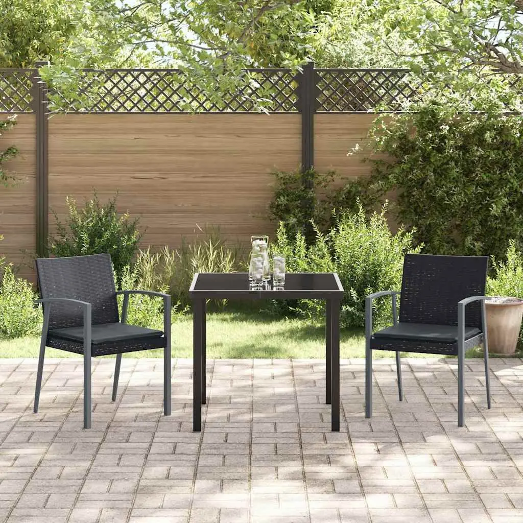 3-Piece Garden Dining Set with Steel Frame