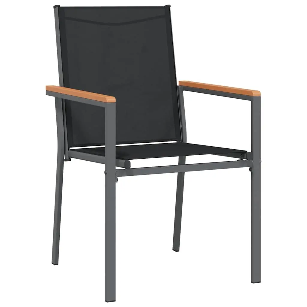 3-Piece Garden Dining Set with Black Steel Frame