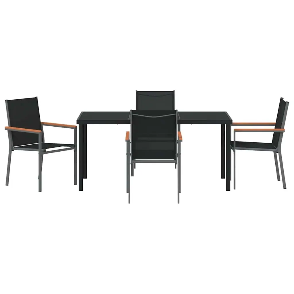 5 Piece Garden Dining Set with Steel Frame