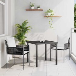 Premium 3 Piece Garden Dining Set with Rattan Chairs