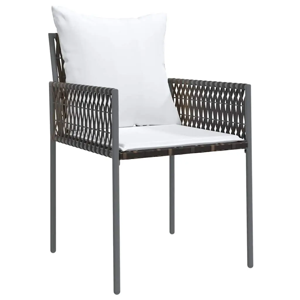 3 Piece Garden Dining Set with Rattan Chairs