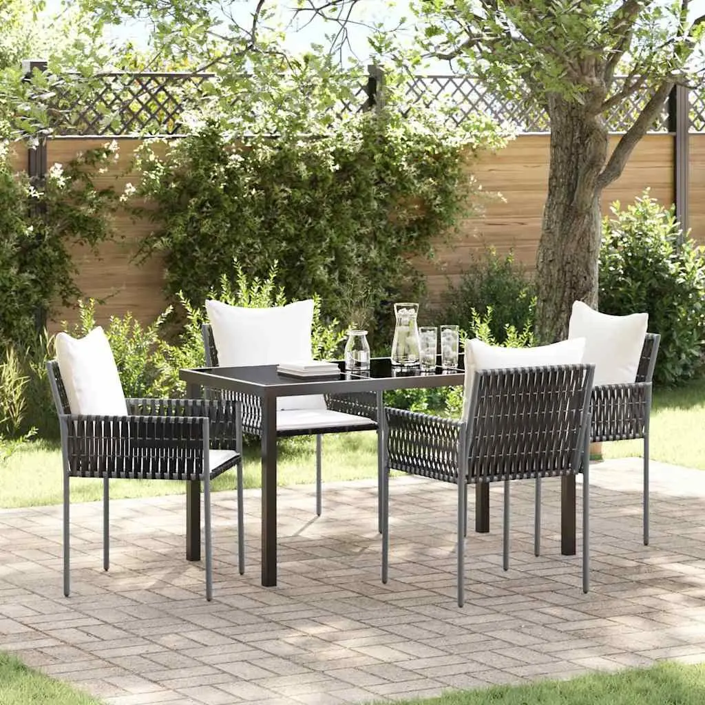Outdoor Garden Dining Set with Rattan Chairs