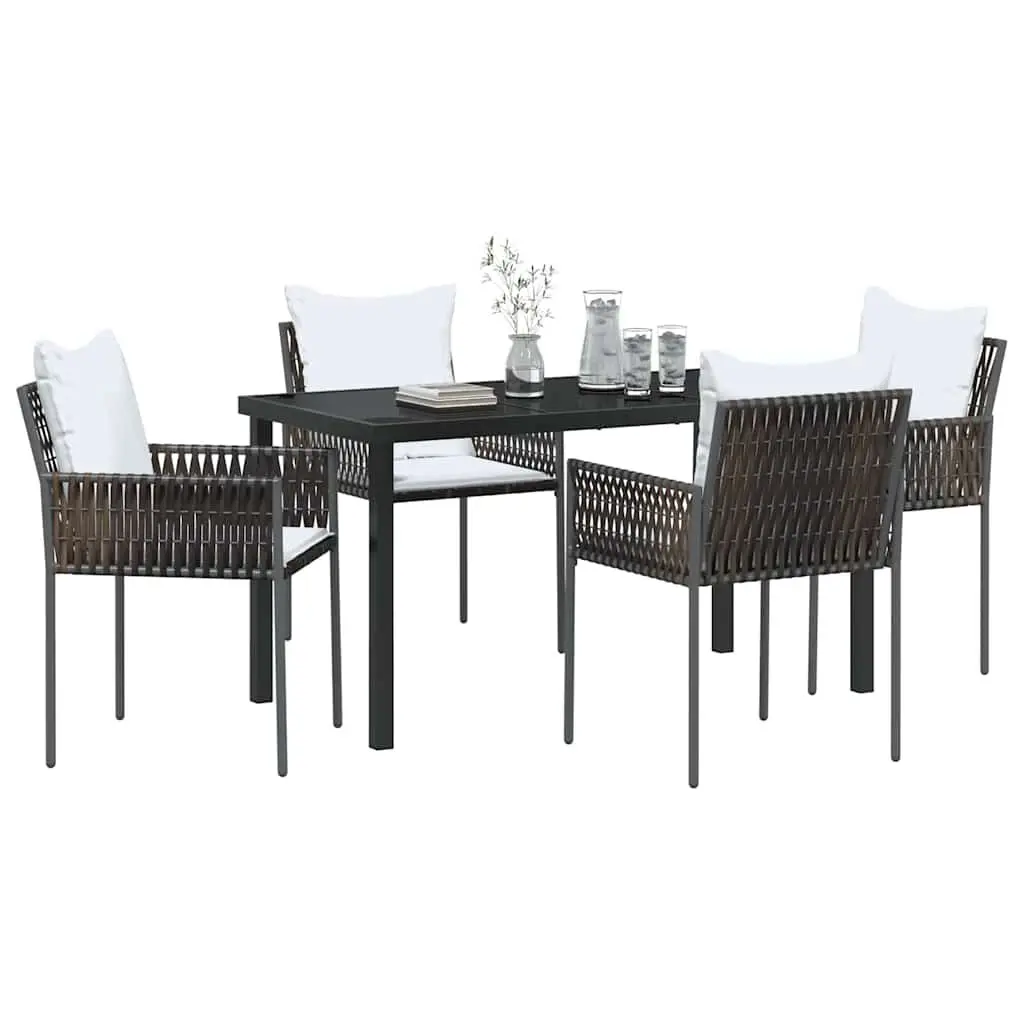 Outdoor Garden Dining Set with Rattan Chairs