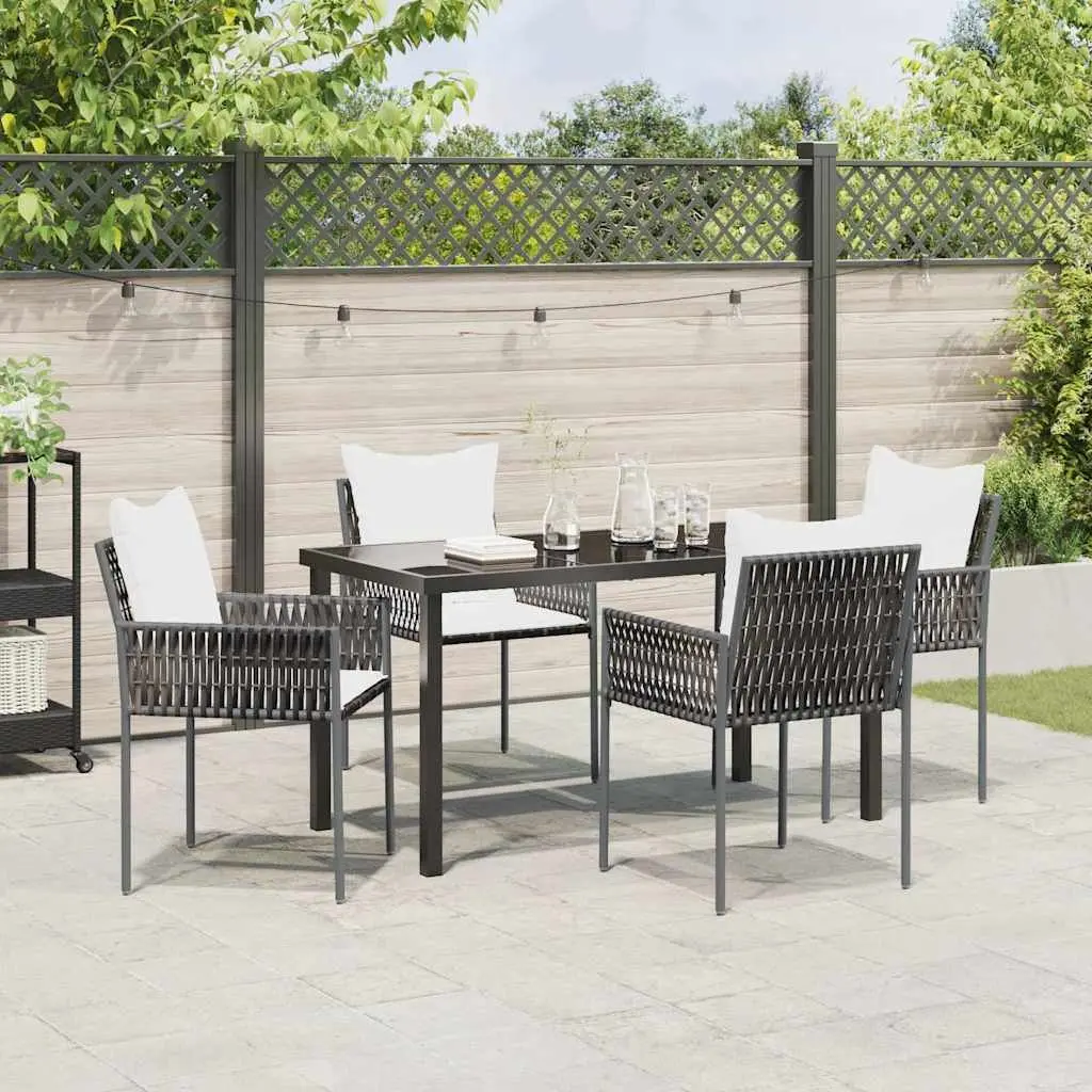 Outdoor Garden Dining Set with Rattan Chairs