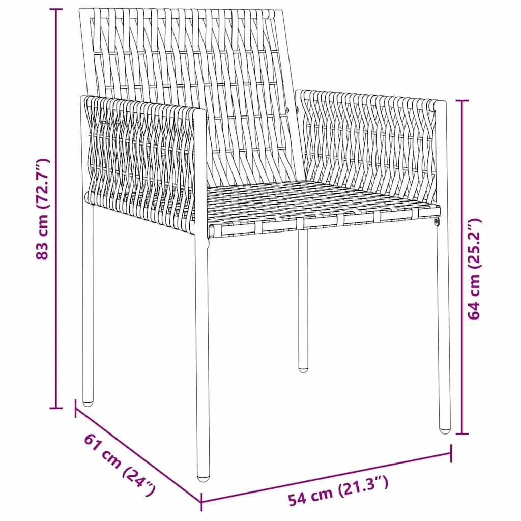 9-Piece Garden Dining Set in Black and Grey