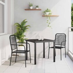 Stylish 3-Piece Outdoor Dining Set with Durable Steel Frame