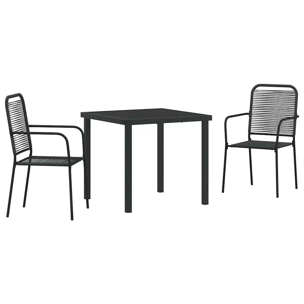3-Piece Outdoor Dining Set with Durable Steel Frame