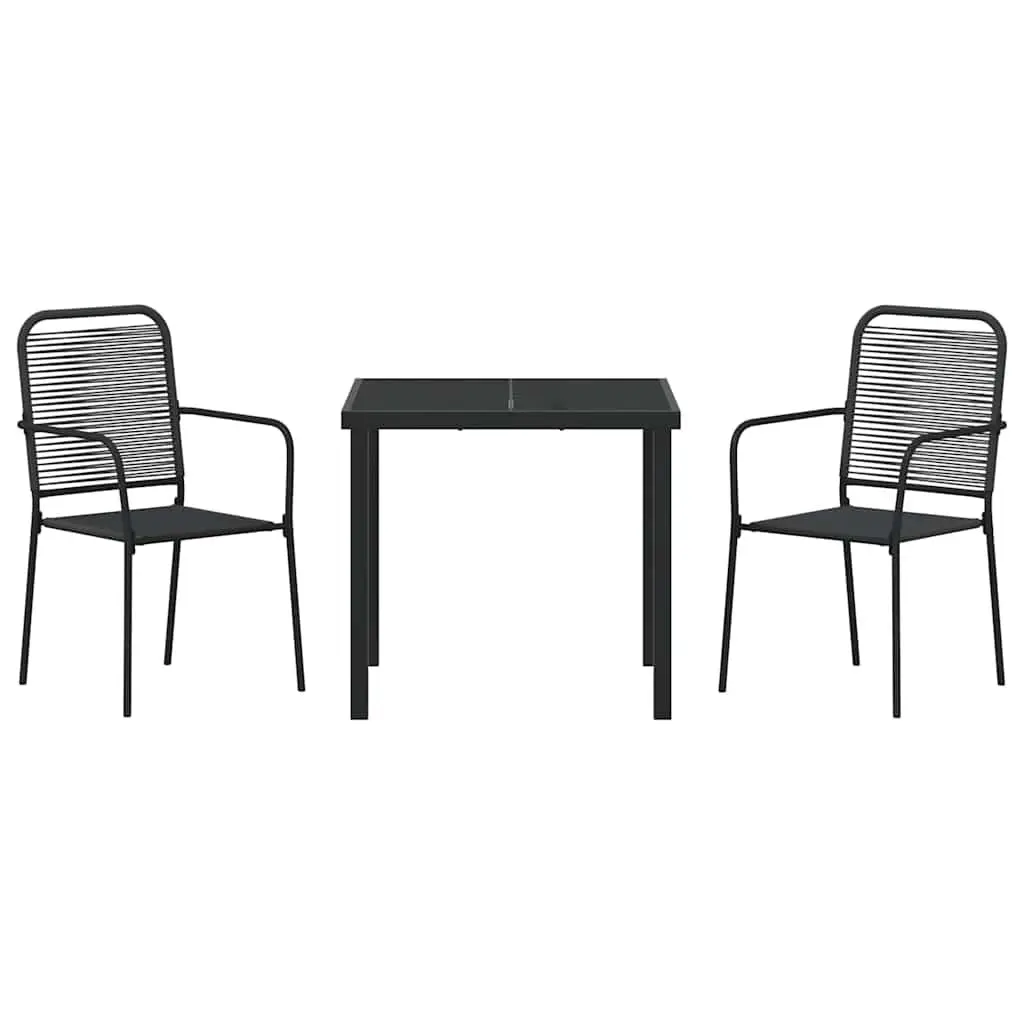3-Piece Outdoor Dining Set with Durable Steel Frame
