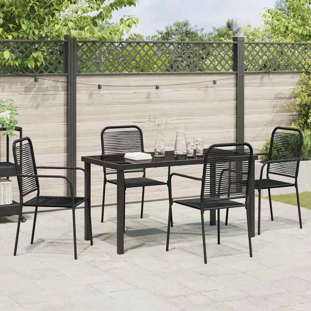 Outdoor Dining Set with Black Steel Frame