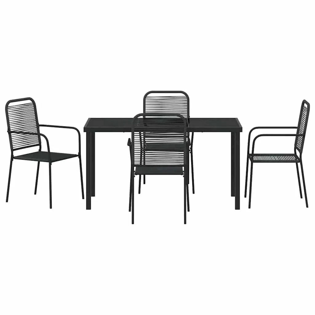 Outdoor Dining Set with Black Steel Frame