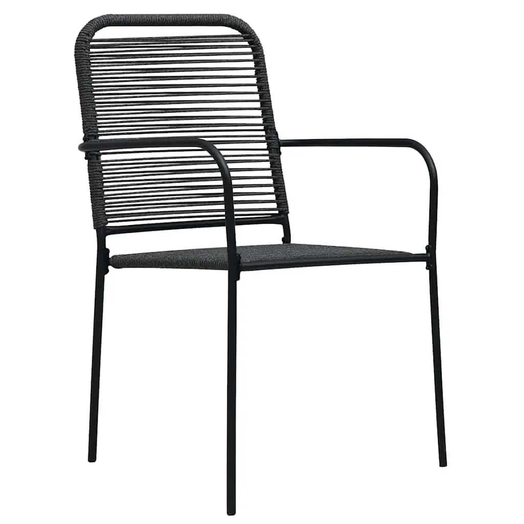 7-Piece Outdoor Dining Set with Black Steel Frame