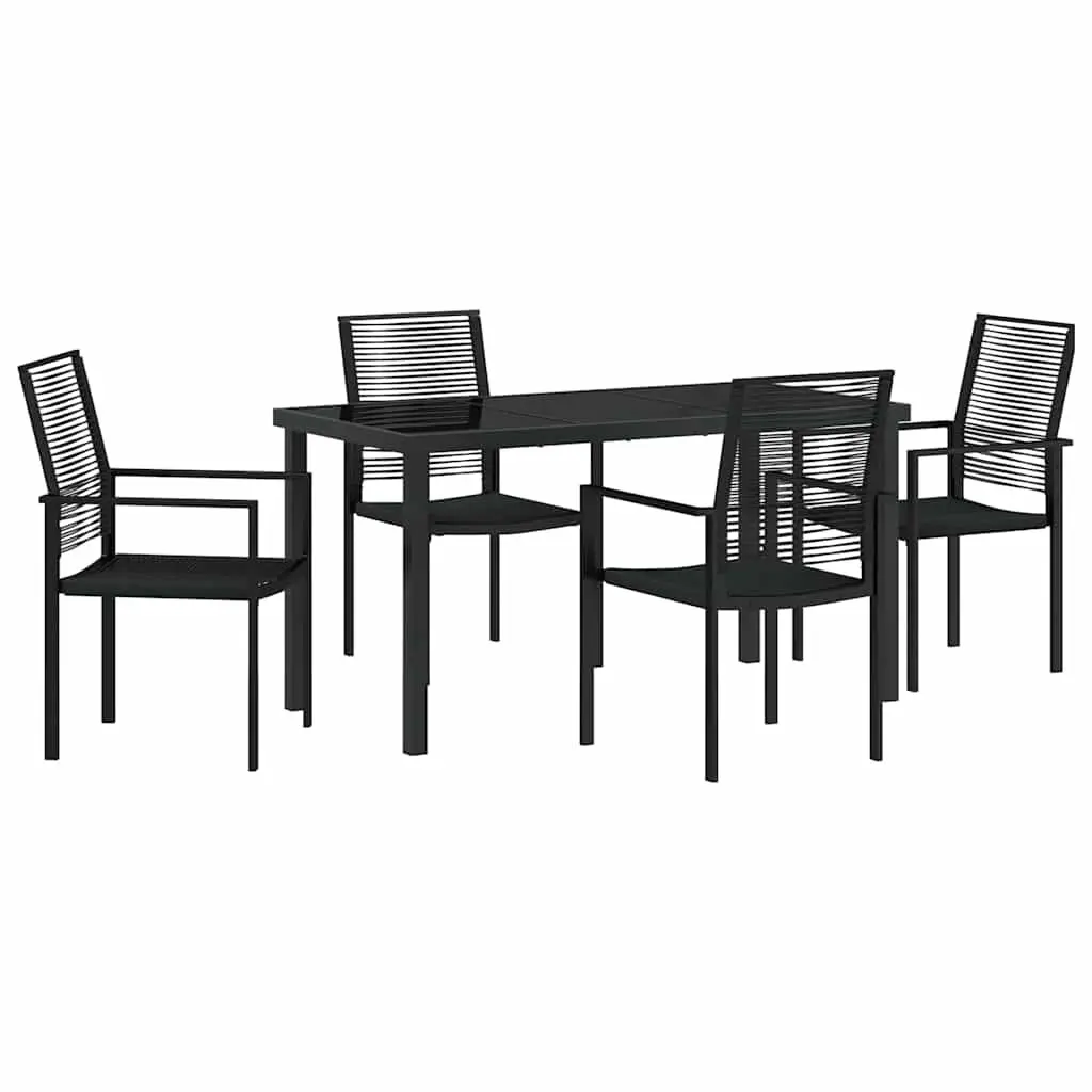 5-Piece Black Steel Garden Dining Set