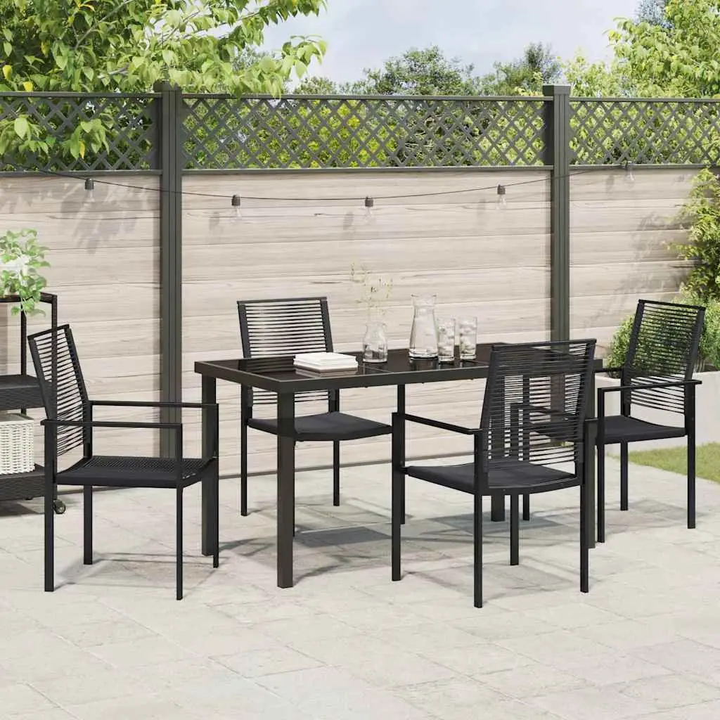 5-Piece Black Steel Garden Dining Set