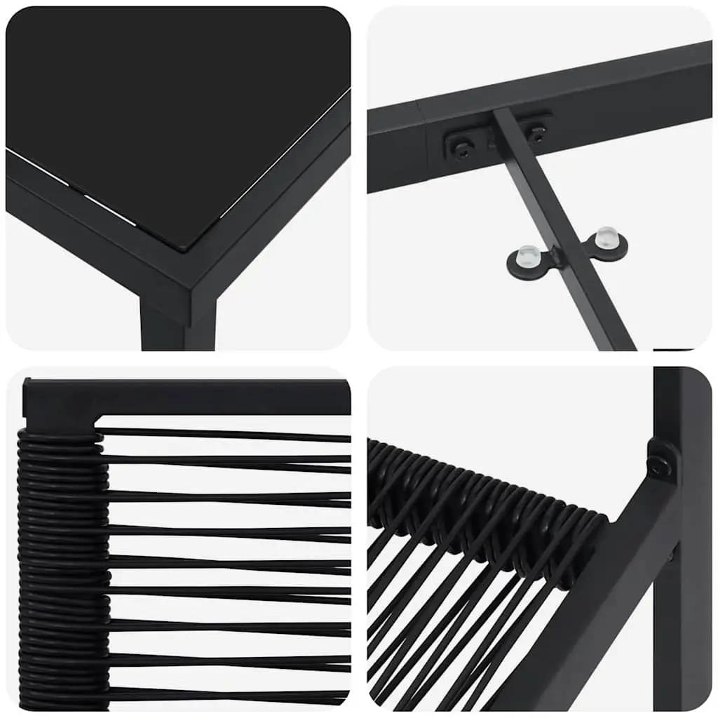 5-Piece Black Steel Garden Dining Set