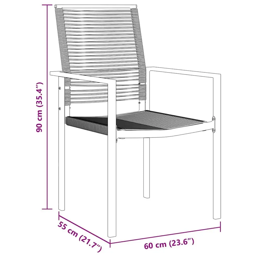 5-Piece Black Steel Garden Dining Set