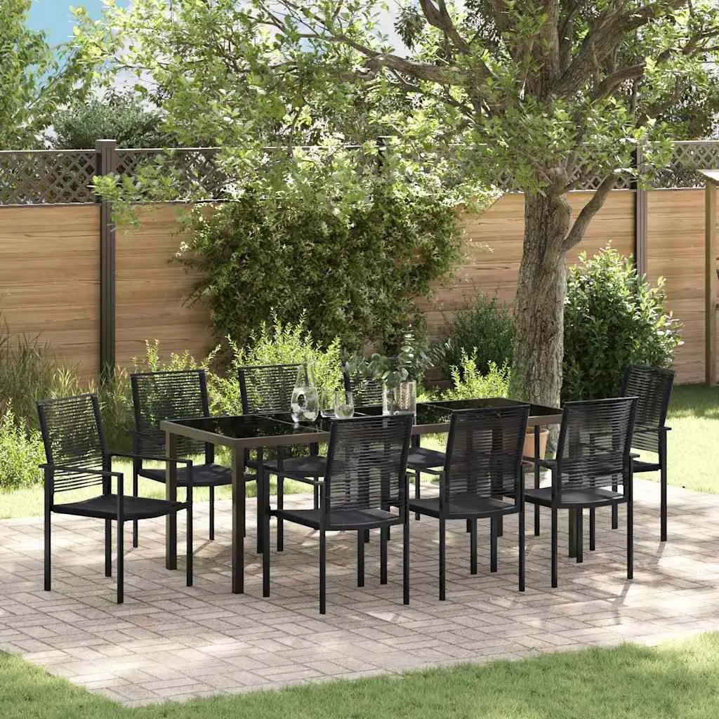 9-Piece Outdoor Dining Set with Steel Frame