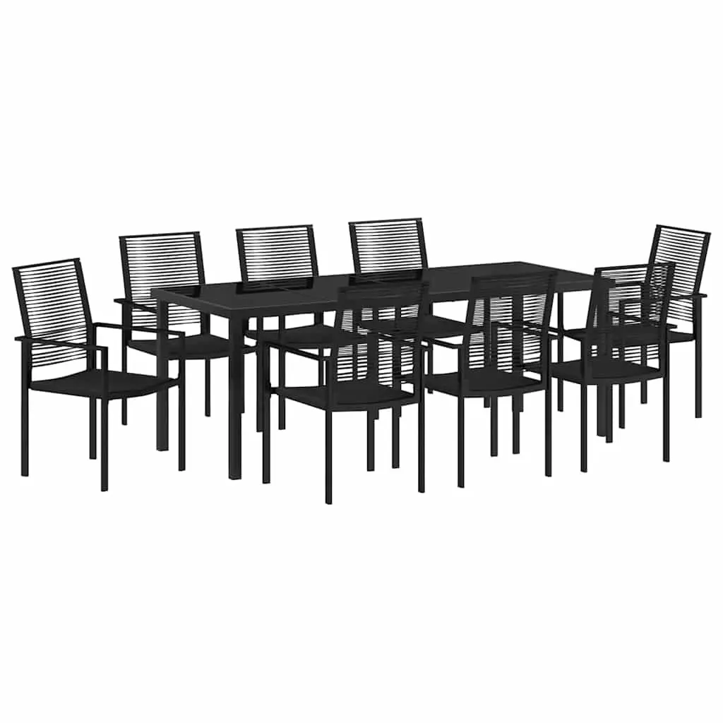 9-Piece Outdoor Dining Set with Steel Frame