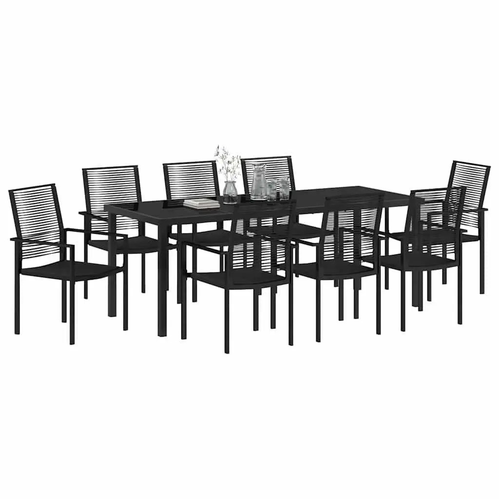9-Piece Outdoor Dining Set with Steel Frame