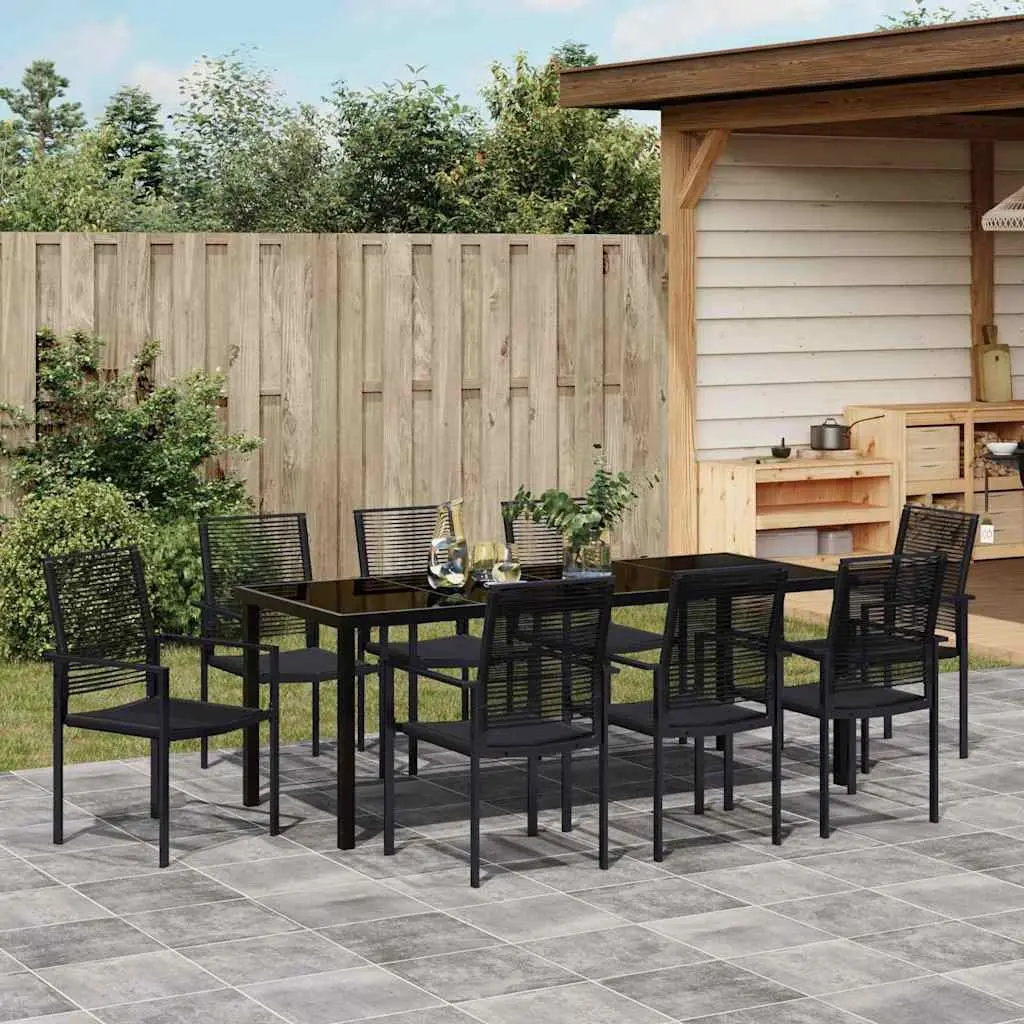 9-Piece Outdoor Dining Set with Steel Frame
