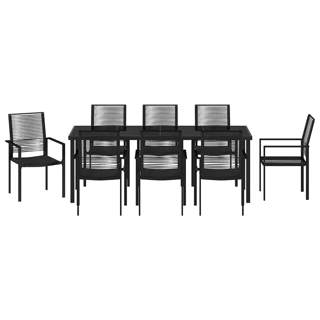 9-Piece Outdoor Dining Set with Steel Frame