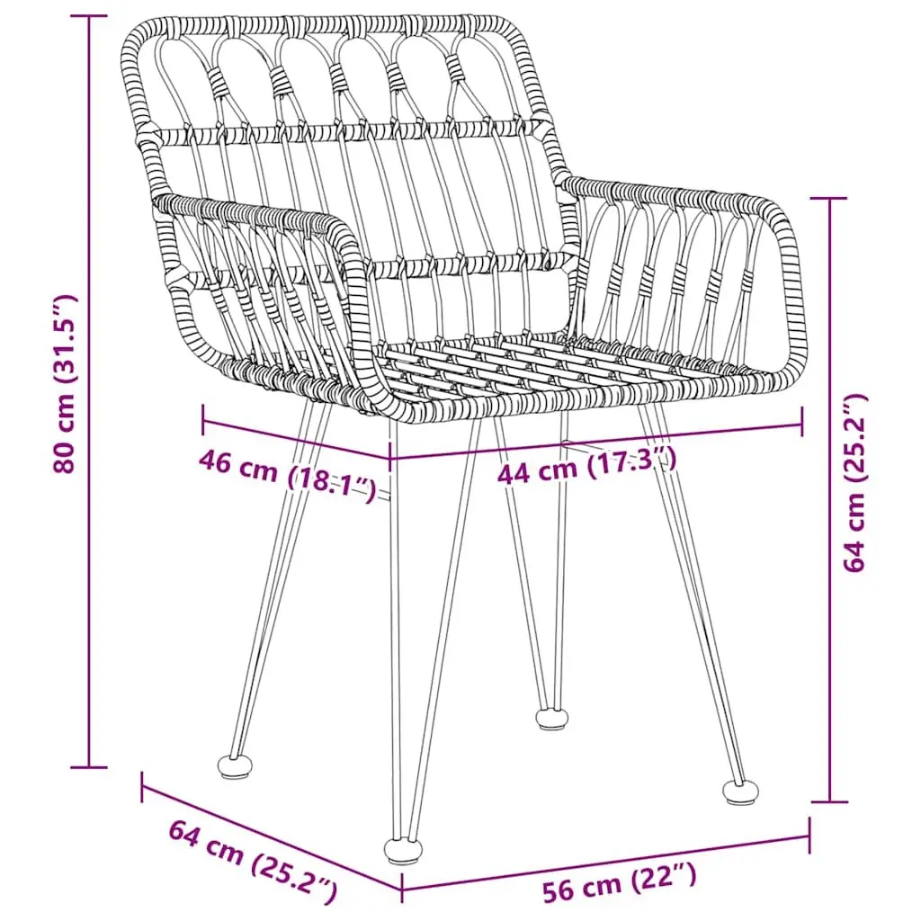 7-Piece Rectangular Outdoor Dining Set with Rattan & Steel