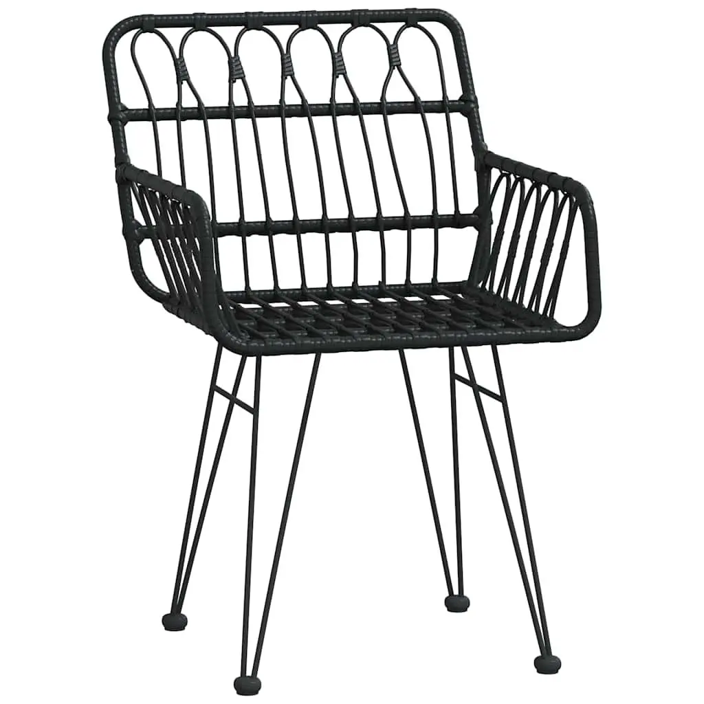 3-Piece Black Steel Garden Dining Set