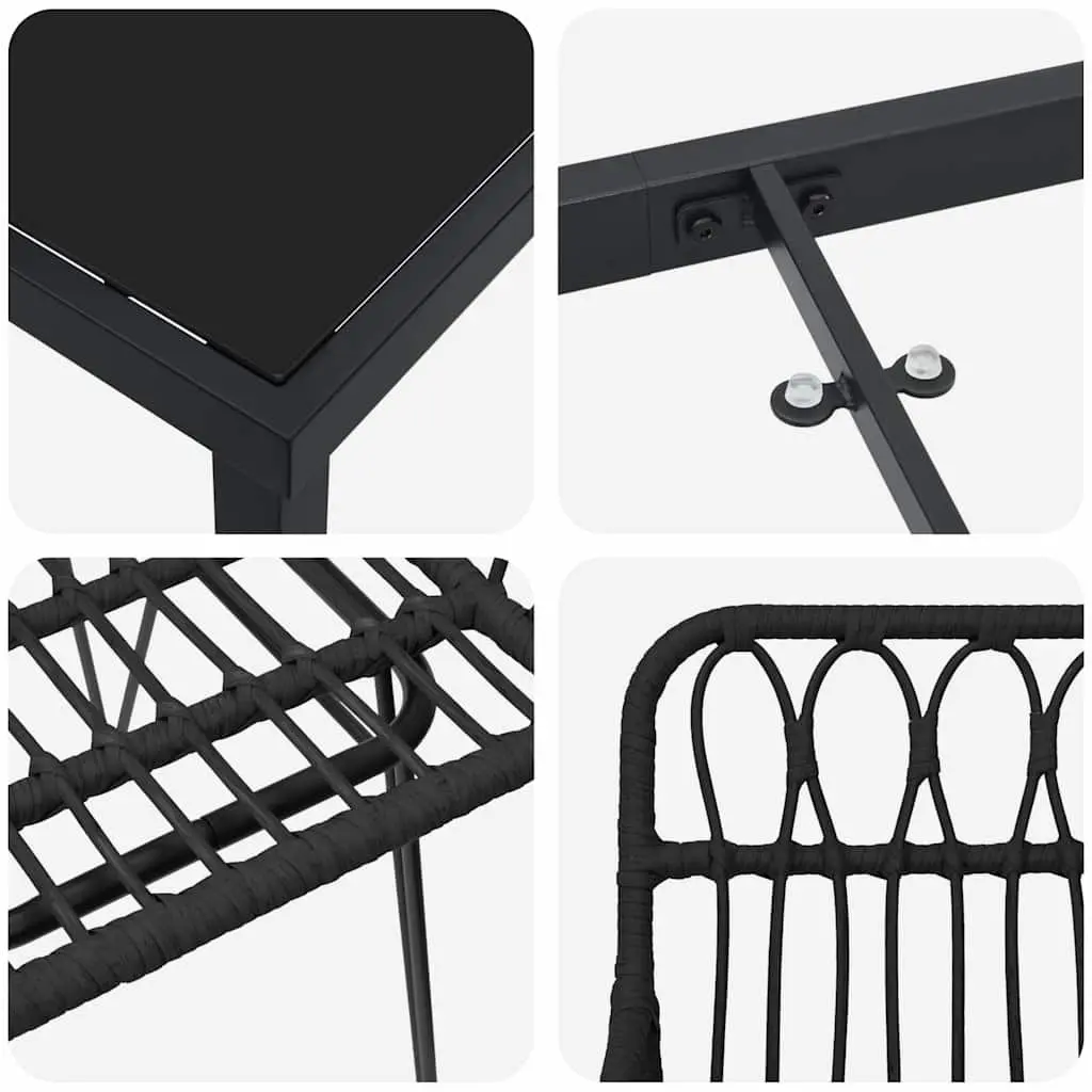 Black Rectangular 7-Piece Garden Dining Set