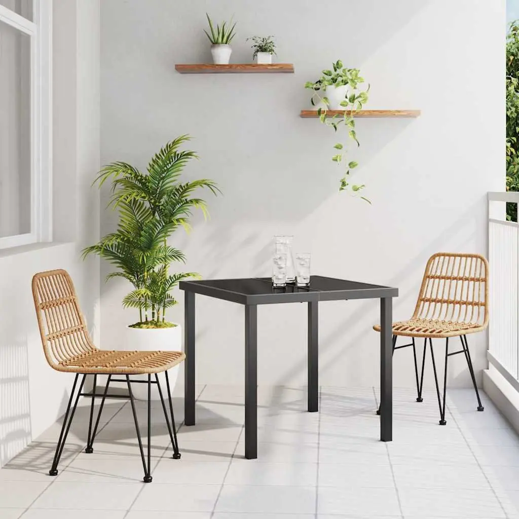 Brown 3-Piece Garden Dining Set for Outdoors