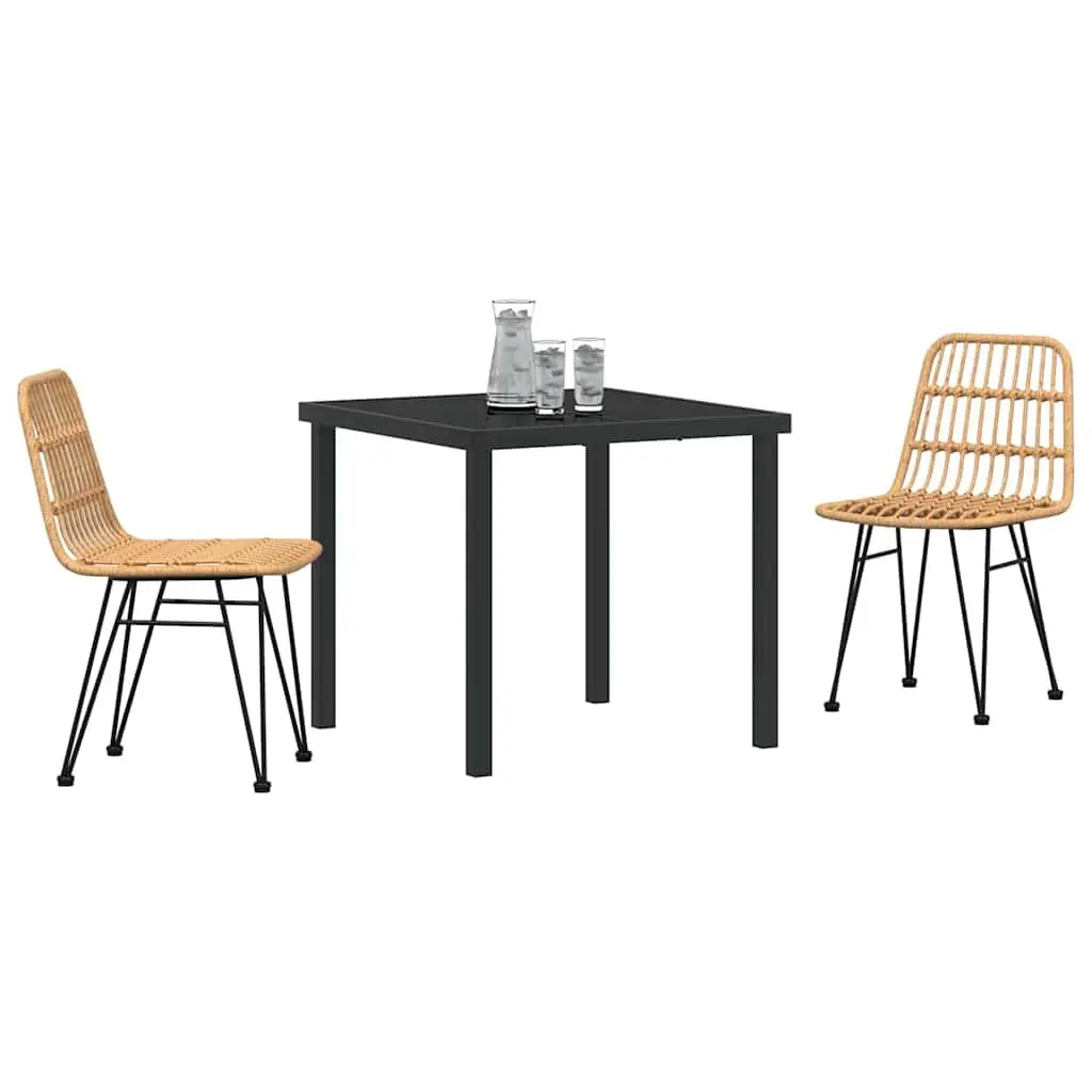 Brown 3-Piece Garden Dining Set for Outdoors