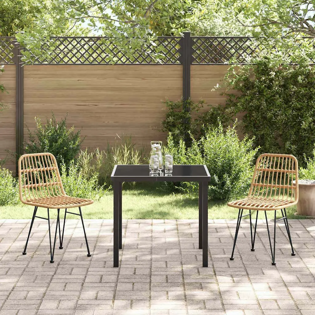 Brown 3-Piece Garden Dining Set for Outdoors