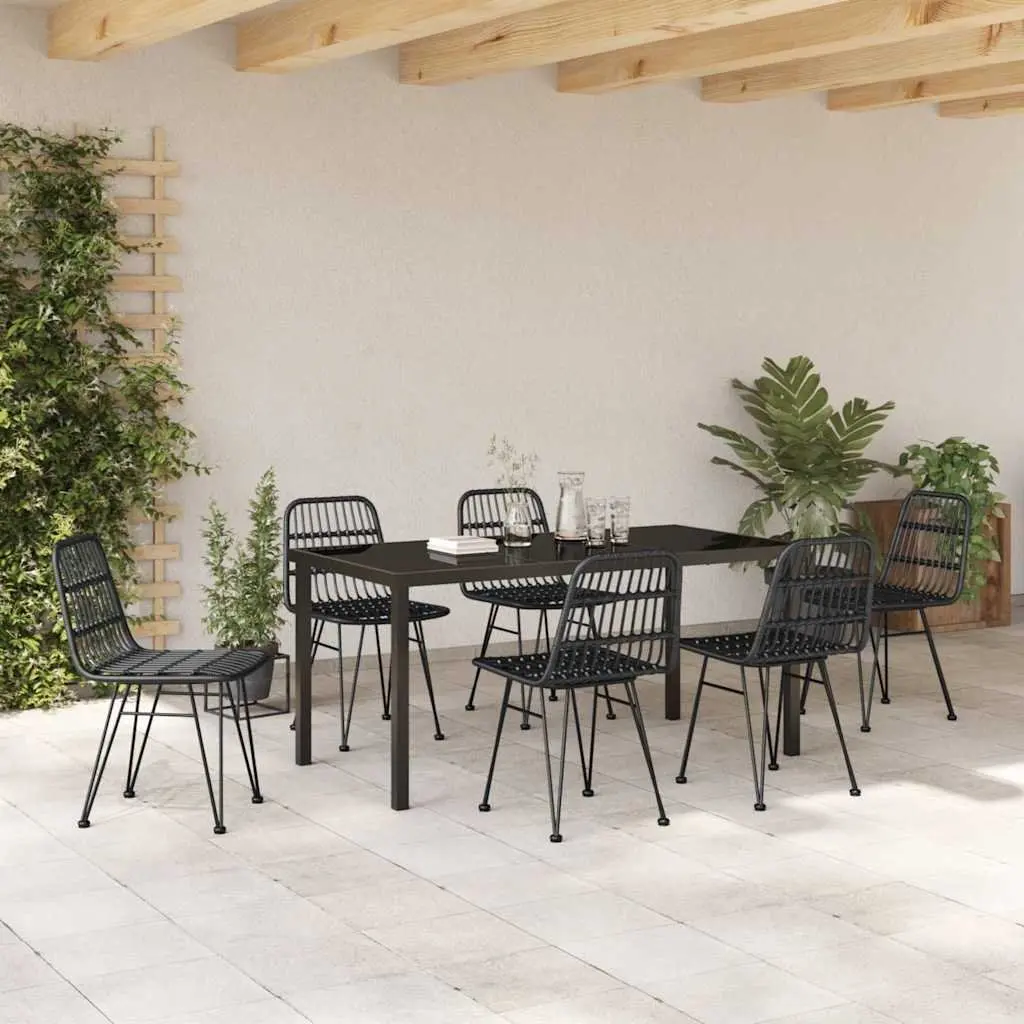 7-Piece Black Outdoor Dining Set with Durable Steel Frame